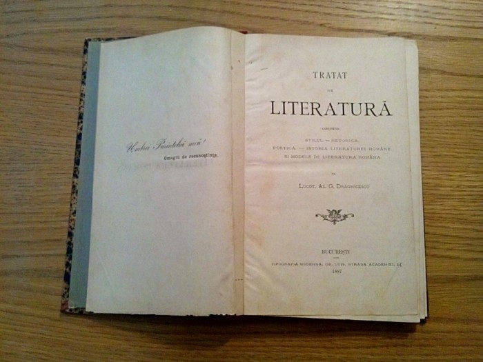 TRATAT DE LITERATURA * Stilul * Retorica - Al. G. Draghicescu - 1887, 322 p. foto mare TRATAT DE LITERATURA * Stilul * Retorica - Al. G. Draghicescu - 1887, 322 p. foto mare