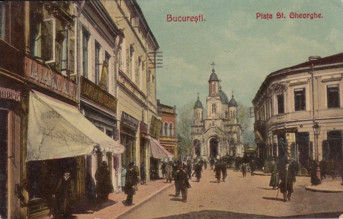 BUCURESTI , PIATA SF. GHEORGHE , MAGAZINE , CIRCULATA 1906 foto mare BUCURESTI , PIATA SF. GHEORGHE , MAGAZINE , CIRCULATA 1906 foto mare