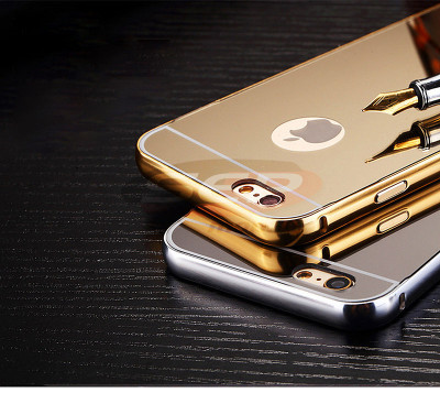 Bumper aluminiu Mirror Case Apple iPhone 6S GOLD foto