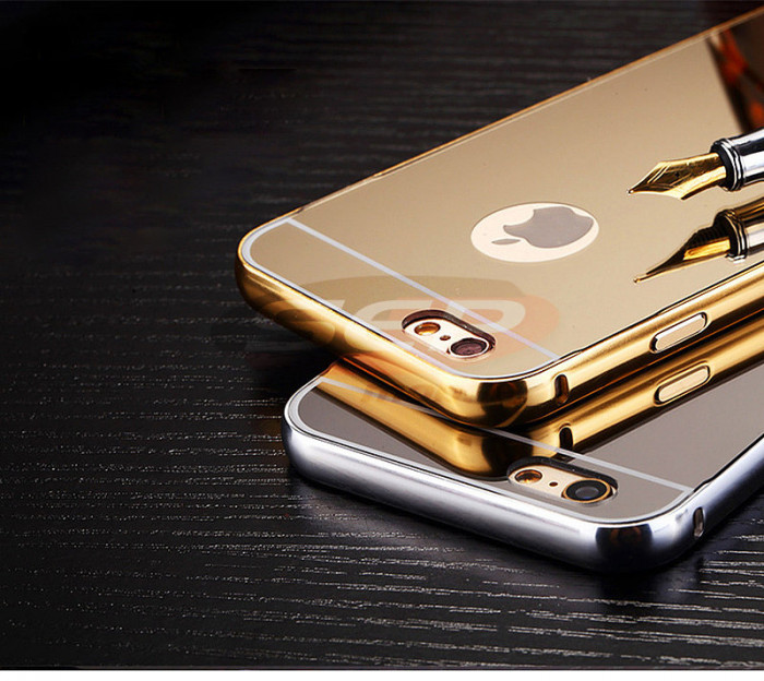 Bumper aluminiu Mirror Case Apple iPhone 6S GOLD