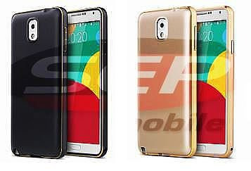 Bumper Aluminiu Suede Samsung Galaxy S6 Edge BLACK