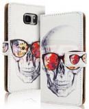 Toc FlipCover Fancy Samsung Galaxy S6 SKULL, Cu clapeta