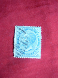 Timbru 10 C albastru ,V.Emanuel II 1877 Italia , stampilat