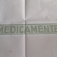 RARITATE! DECOR DIN STICLA GROASA GRAVATA DE 9 MM PENTRU MEDICAMENTE ANII 30