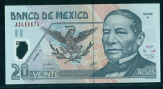MEXIC 20 pesos 2001 - serii diferite UNC P-116a foto