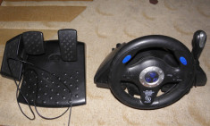 Volan+pedale+schimbator Blue Thunder Racing Wheel,PS,PS2 foto