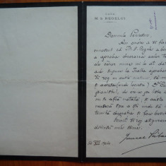 Scrisoare cu antetul Casei Regelui , semnata Gen. Priboianu , decoratii , 1904