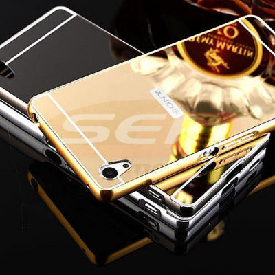 Bumper aluminiu Mirror Case Sony Xperia Z5 GOLD foto