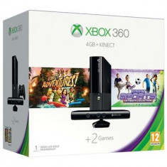 Consola Xbox360 4Gb Cu Kinect Sensor Plus Kinect Adventures Si Kinect Sport Ultimate Collection Plus 1 Luna Xbox Live Gold foto