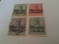 germania/oficiul din maroc/ 1905-11 uzuale / 4v. mixte foto