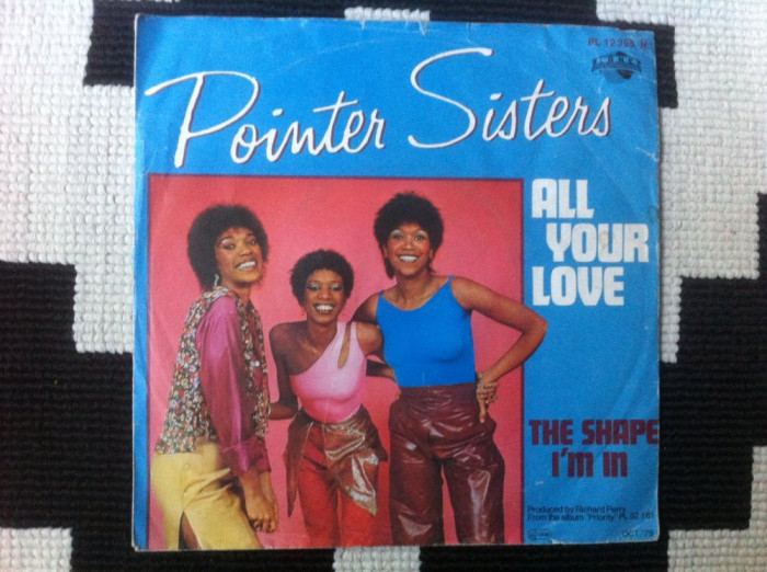 Pointer Sisters &lrm;All Your Love shape im in disc single vinyl muzica pop soul vg+