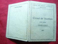 Carnet Identitate 1946-1947 -Liceul de Baieti Laurian Botosani foto