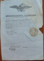 Departamentul Visteriei Tarii Romanesti , semnat de Marele Vistier , 1847 foto