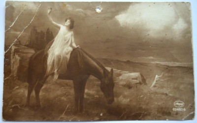 Carte postala veche - tematica artisti (deteriorata ) foto