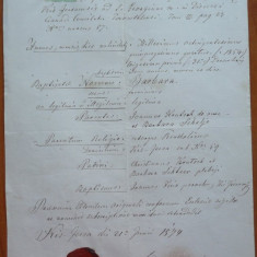 Extract parohial din Transilvania , 1874 , timbru fiscal si sigiliu