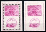 Iugoslavia 1949, Mi #587 = Bl 4 A+B**, trenuri, locomotive, MNH, cota 500 Euro !, Transporturi, Nestampilat