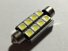 Led auto Sofit Festoon C5W, 42 mm, 8 SMD-uri, CANBUS, fara eroare bec ars foto