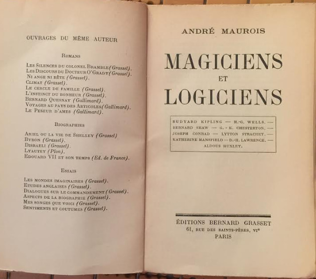 Magiciens et logiciens [studii de literatura engleza] / Andre Maurois