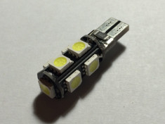 Led auto T10, W5W, 9 SMD-uri, CANBUS, fara eroare bec ars foto