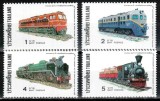 Thailanda 1977, Mi #832-835**, trenuri, locomotive, MNH, cota 50 Euro !, Transporturi, Nestampilat