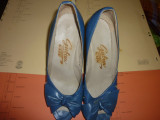 Pantofi cu toc Guban, 25 1/3, Piele naturala, Bleu