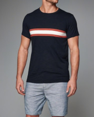 Tricou Abercombie&amp;amp;Fitch CHEST STRIPE masura S M foto