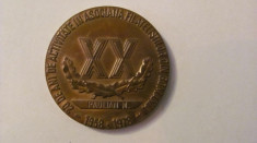 Medalie &amp;quot;Asociatia Filatelistilor RSR Filiala Bucuresti &amp;#039;78&amp;quot; / nepersonalizata foto
