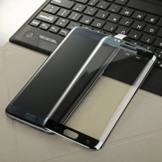 Samsung S7 Edge - Folie Sticla Curbata - Tempered Glass - Negru foto