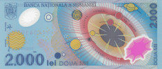 Bancnota Romania 2.000 Lei 1999 - P111 UNC ( polimer - eclipsa ) foto
