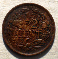 1.414 OLANDA 1/2 CENT 1928 foto