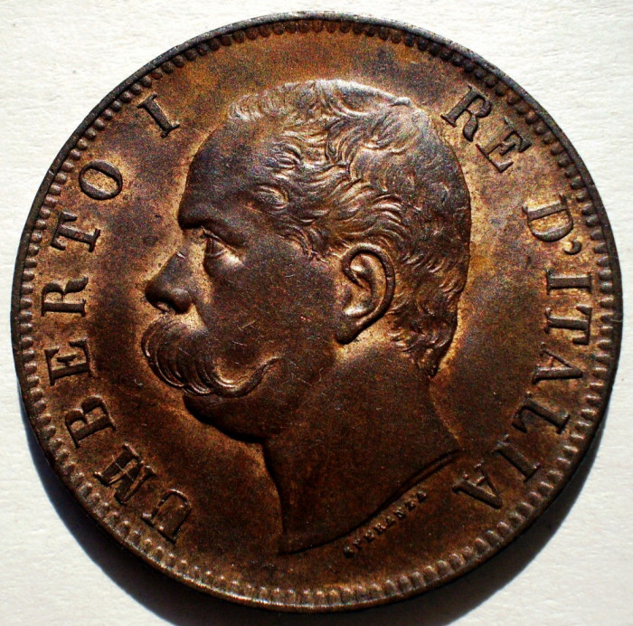 C.239 ITALIA UMBERTO I 10 CENTESIMI 1893 BI XF/AUNC