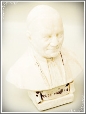 BUST CATOLIC FACUT DIN PRAF DE MARMURA - PAPA IOAN / GIOVANII AL XXIII, VECHI! foto