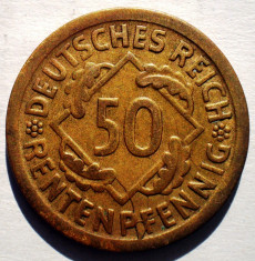 C.252 GERMANIA WEIMAR 50 RENTENPFENNIG 1924 D RARA foto