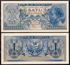 !!! INDONEZIA - 1 RUPIE 1956 - P 74 - UNC foto