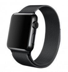 Bratara Milanese Loop Black sau Silver Magnetica Apple Watch 38 si 42mm foto