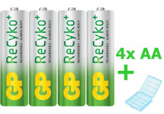 4x GP ReCyko+ AA 2000mAh baterii reincarcabile + cutie BL180 foto