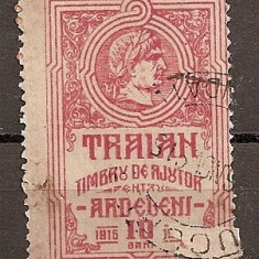 SD Romania 1915 - LP VI / 3- Pentru ardeleni - Traian, 10 Bani rosu, stampilat