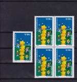 ROMANIA 2000 LP 1512 STELE SI COPII BLOC DE 4 + 1 MNH, Nestampilat