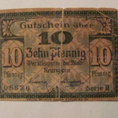 CY - 10 pfennig Stadt Neuruppin Germania talon notgeld