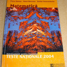 Matematica teste nationale 2004 - Simion / Boteanu / Smarandache