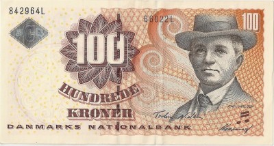 DANEMARCA 100 KRONER 2002 XF foto