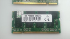 Memorie Laptop DDR1 400 1GB RAM Micron Technology Sodimm PC3200 foto