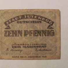 CY - 10 pfennig 1920 Stadt Juterbog Germania talon notgeld