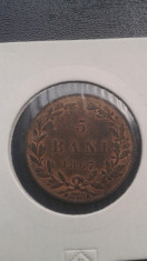 A.306 - ROMANIA - 5 BANI 1867 WATT - STARE BUNA foto