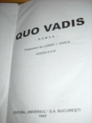 Quo vadis - Henryk Sienkiewicz editia 2 foto