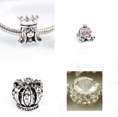 SET 4 Charm placat argint 925 pt bratara PANDORA (printesa+coronita+caleasca+sw) foto