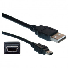 Cablu Negru USB AM la Mini USB 50 cm foto