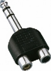 Adaptor Jack 6.3 tata - 2 x RCA mama Monacor NTA-178 foto