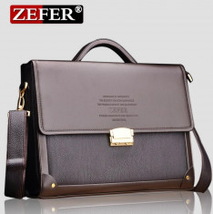 ZEFER - Geanta Business Lux din piele 38x28x8 cm foto