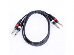 Cablu de semnal 2x Jack 6,3mm mono la 2x Jack 6,3mm mono, 1,5m, Jb Systems 1243 foto